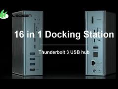 5 in 1 Aluminum USB type C Hub with Mutiple Ports 5Gbps Data Transfer Speed 3.5mm Audio Jack