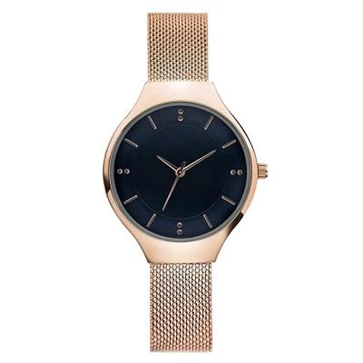 China Minimalist Rose Gold Mesh Strap For Men's Watch Customized Logo Simple Design Chronograph Classical Watch Men Wrist for sale