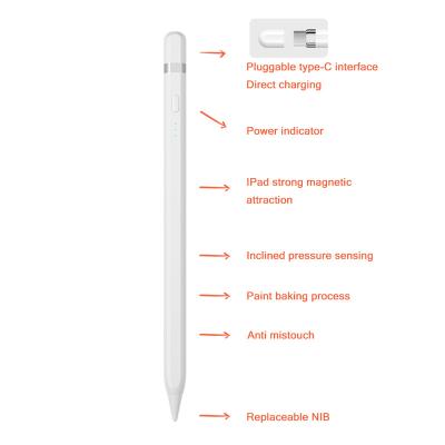 China Wholesale Capacitive Tablet Touch Stylus Double-Click To Power On Wireless Charging Capacitive Pen For Apple Ipad Laptop for sale