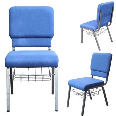 China Commercial Furniture Used Metal Stack Armrest Event Upholstered Wood Upholstered With Book Holder Arms Wood Frame Church Chairs Wholesale for sale