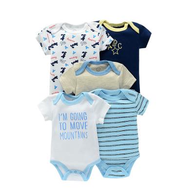 China Wholesale Comfotable Summer Baby Clothes Pajamas Baby Boy Girl Jumpsuit 100% Lovely Design Cotton Infant Romper Wholesale A Set Of 5 Pieces for sale