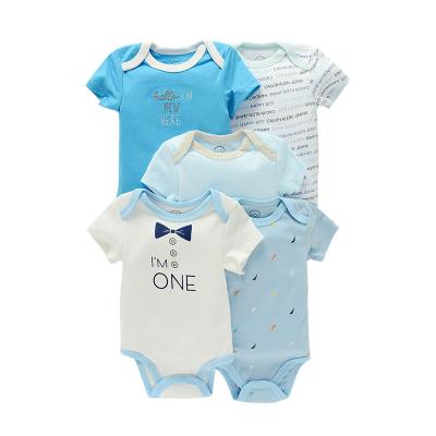 China Wholesale Comfotable Summer Baby Clothes Pajamas Baby Boy Girl Jumpsuit 100% Lovely Design Cotton Infant Romper Wholesale A Set Of 5 Pieces for sale