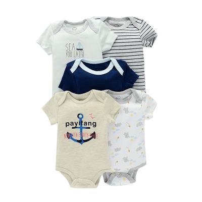 China Wholesale Comfotable Summer Baby Clothes Pajamas Baby Boy Girl Jumpsuit 100% Lovely Design Cotton Infant Romper Wholesale A Set Of 5 Pieces for sale