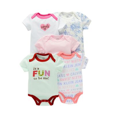 China Wholesale Comfotable Summer Baby Clothes Pajamas Baby Boy Girl Jumpsuit 100% Lovely Design Cotton Infant Romper Wholesale A Set Of 5 Pieces for sale