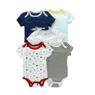 China Wholesale Comfotable Summer Baby Clothes Pajamas Baby Boy Girl Jumpsuit 100% Lovely Design Cotton Infant Romper Wholesale A Set Of 5 Pieces for sale