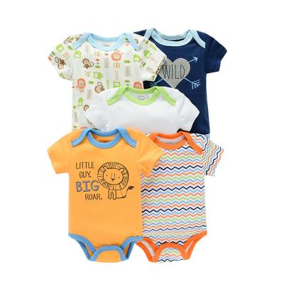 China Wholesale Comfotable Summer Baby Clothes Pajamas Baby Boy Girl Jumpsuit 100% Lovely Design Cotton Infant Romper Wholesale A Set Of 5 Pieces for sale