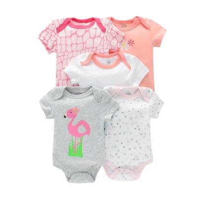 China Wholesale Comfotable Summer Baby Clothes Pajamas Baby Boy Girl Jumpsuit 100% Lovely Design Cotton Infant Romper Wholesale A Set Of 5 Pieces for sale