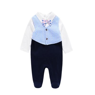 China Office Anti-Shrink Baby Clothes Cute Newborn Girl Costume Romper Jumpsuit Toddler Girl Outfits Bowknot 2 Pieces Set for sale