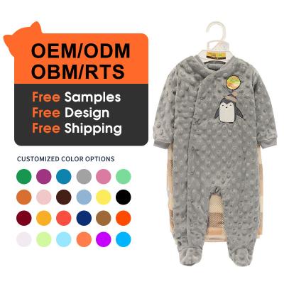 China Free Shipping Comfotable Office Pay Free Sample Baby Clothes Sets 100% Polyester Long Sleeve Baby Rompers With Baby Blanket 2 Pcs for sale