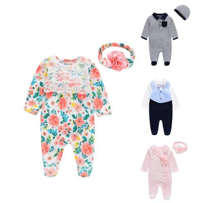 China Office Anti-Shrink Baby Clothes Cute Newborn Girl Costume Romper Jumpsuit Toddler Girl Outfits Bowknot 2 Pieces Set for sale