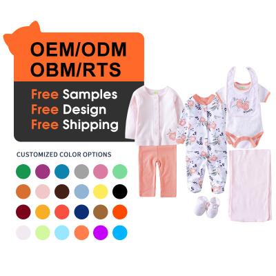 China O/A Anti-Shrink Pay Free Sample Free Shipping Baby Clothes Pajamas Baby Boy Clothes 1 Coverall Set 7 Romper Set for sale