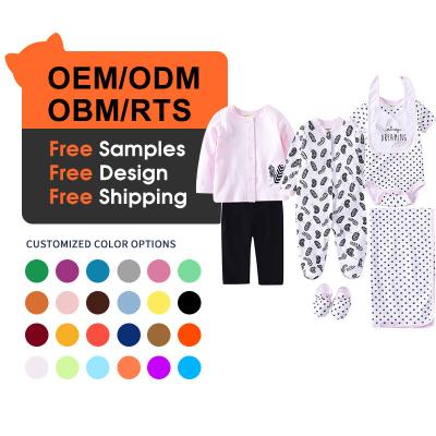 China O/A Anti-Shrink Pay Free Sample Free Shipping Baby Clothes Pajamas Baby Boy Clothes 1 Baby Blanket Set 7 Romper Set for sale