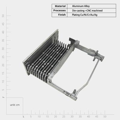 China Die Casting Process CNC Machined Inverter Electronic Radiators with Embedded Heat Pipe for sale