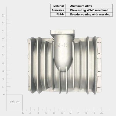 China Powder Coating Aluminum Die Casting Heat Sink for Auto Parts Customized OEM ODM Service Offered for sale