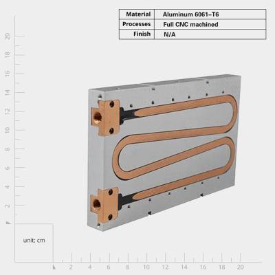 China Thermal Conductivity Chilled Metal Cold Plate Heat Sink With Liquid Cooling System for sale