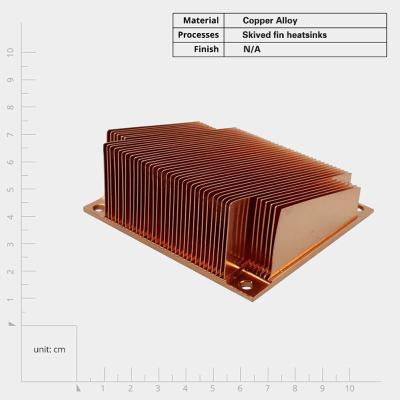 China Customized Skived Fin Copper Heat Sink for Electronic Components for sale