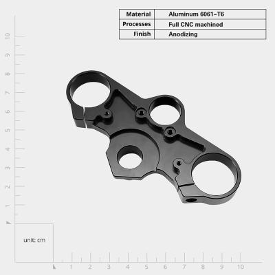 Κίνα OEM CNC Forging Aluminum Alloy Upper CNC Machined Motorcycle Top Triple Clamp Upper Fork Holder Panel προς πώληση