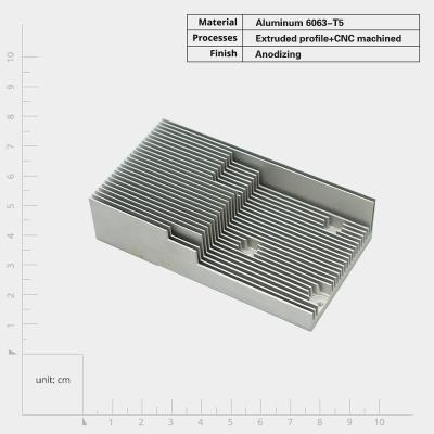 Китай Industial Extrusion Metal Heatsink with Customizable Width and Drilling Tapping Anodizing продается