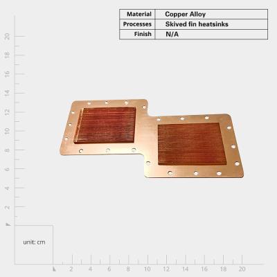 China Customized Thermal Conductivity Copper Skived Fin Heat Sink With Low Thermal Resistance for sale