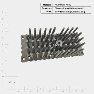 China Custom Die Casting LED Street Lamp Heatsink Aluminum Pin Heat Sink for Electronic Devices for sale