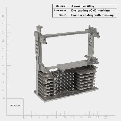 China Customized OEM Aluminum Die Casting Radiator Die Cast Heat Sink Versatile Thermal Conductivity for sale