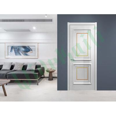 China Door Flush WPC Chic Design Home Interior Door PVC Laminated Or UV Painted Panel for sale