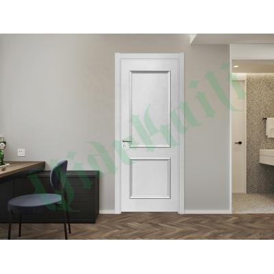 China Door Flush WPC Chic Design Home Interior Door PVC Laminated Or UV Painted Panel for sale