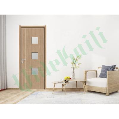 China Door Flush WPC Chic Design Home Interior Door PVC Laminated Or UV Painted Panel for sale