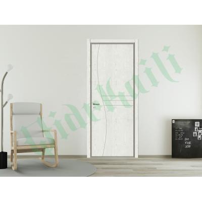 China Door Flush WPC Chic Design Home Interior Door PVC Laminated Or UV Painted Panel for sale