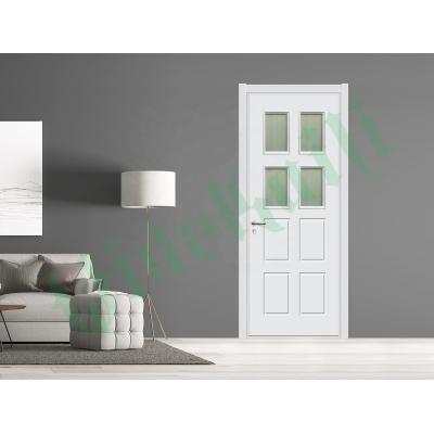 China Flush Door Wooden Chic Design Home Interior Door PVC Laminated Or UV Painted Plastic Composite Panel for sale