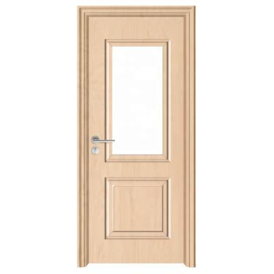 China Modern Finished Surface PVC Laminated WPC Door Panel Glass Door for sale