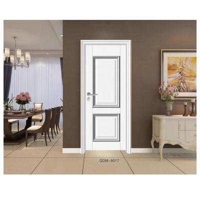 China Modern WPC door factory wholesale price with pvc veneer waterproof and fireproof wpc door for sale