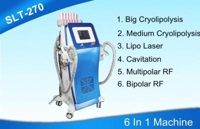 China 6 in 1 Cryolipolysis-Machine van het Lichaamsvermageringsdieet met Cavitatie/Radiofrequentie/Lipo-Laser Te koop