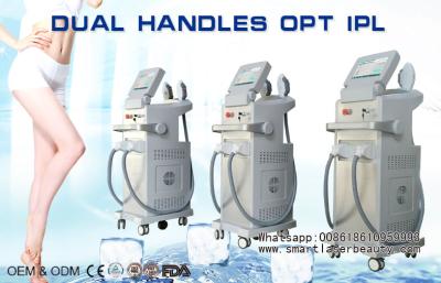 China Vertical OPT SHR IPL Hair Removal Machine , Dual Handles Elight IPL Beauty Equipment for sale