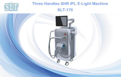 중국 기계, 3개의 손잡이를 바짝 죄는 무통 머리 제거 E 빛 IPL RF 피부 판매용