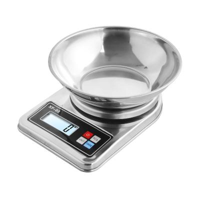 China With Scale Tray XF-03 Digital Kitchen Scale Household Scales 5Kg Scale To Use 201 Stainless Steel Material for sale