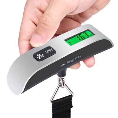 China T-Shaped Household Weight Scale 50kg Portable Measuring LCD Go Fish Digital Luggage Scales Hanging Strip For Suitcase/Luggage/Aviation for sale