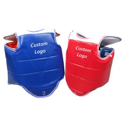 China Factory Wholesale Custom PU+EVA+Sponage Martial Arts Taekwondo Body Chest Protector Guard For WTF Kids Training Adults Taekwondo for sale