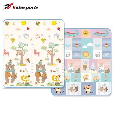 China Soft Rollable Baby Playmats Mat Baby Crawling Play Mat XPE Cartoon Sides Toy XPE Tiled Playmat Double Sides for sale