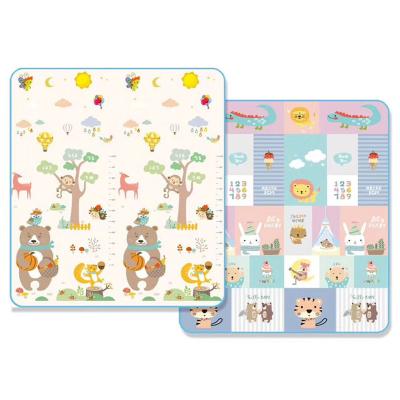 China Soft Toy XPE Tiled Baby Rollable Playmats Kids Playmat Double Sides Cartoon Mat Baby Crawling Play Mat XPE For Picnic Camping Floor for sale