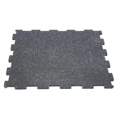 China Indoor Outdoor Interlocking Gymnasium Safety Gym Floor Tile Rubber Mat For Gym Playground Walkway Basement Garage Fitness for sale