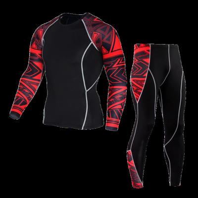 China Long Sleeve Sets Quick Dry Rashguard Underwear Compression Gaiters BJJ Rush Guard Long Sleeve Pants Men For Workout Sports Gym for sale