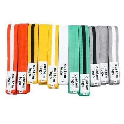 China Custom 100% Cotton Kids BJJ Belt Gi Belt Brazilian Jiu Jitsu BJJ Gi Belt For Kids Children for sale