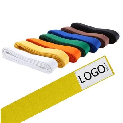 China Custom 100% Cotton Karate Belts Black Colorful Logo Belt Karate Belts For Adults Kids Children With Factory Wholesale for sale