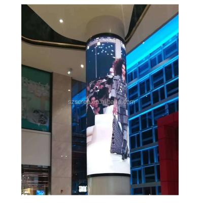 China Indoor P4 SMD Indoor Full Color Soft Led Screen For Shopping Mall Large Column Advertising for sale