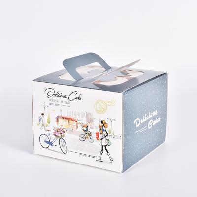 China Wholesale Handmade Custom Logo 6/8/10 Inch Cake Paper Box Custom Exquisite Handle Boxes Cake Toughen for sale