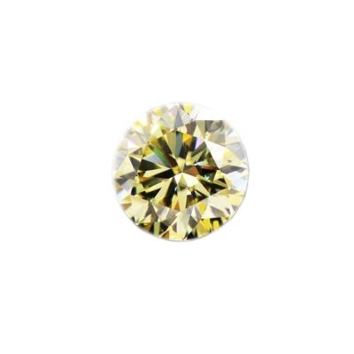 China Color play or fire around brilliant cut color moissanite yellow diamond gemstone for sale