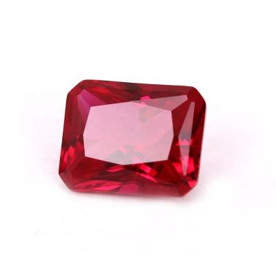 China Color Set Or Red Fire Brilliance Jewelry Synthetic Gems Octangle Cut Red Corundum Stone for sale