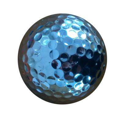 China 2pieces Chromed Golf Balls Chrome Plated Golf Balls Gold Plated And Silver Plated Golf Ball Standard for sale