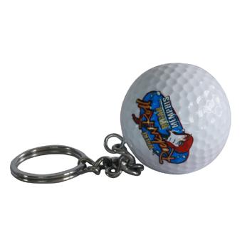 China white golf ball with key ring key chain with plastic golf ball diameter 4.cm for sale